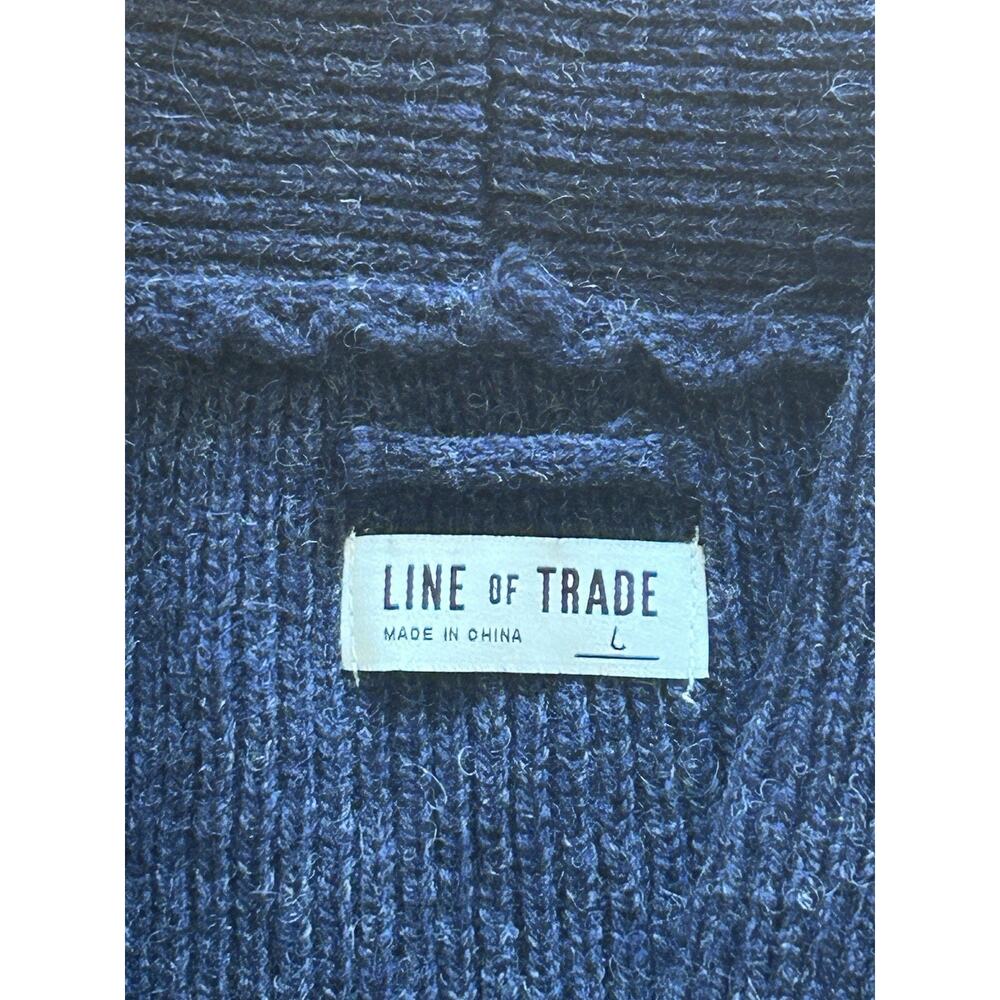 Line of Trade Shetland Wool Shawl Collar Blue Cardigan Sweater Mens Large - Picture 8 of 10
